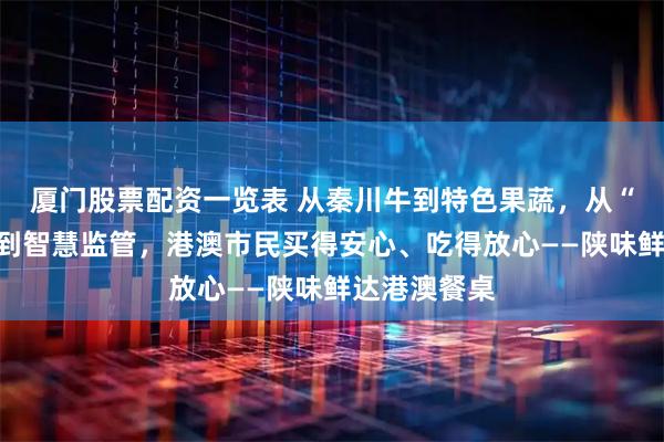 厦门股票配资一览表 从秦川牛到特色果蔬,从“三趟快车”到智慧监管,港澳市民买得安心、吃得放心——陕味鲜达港澳餐桌